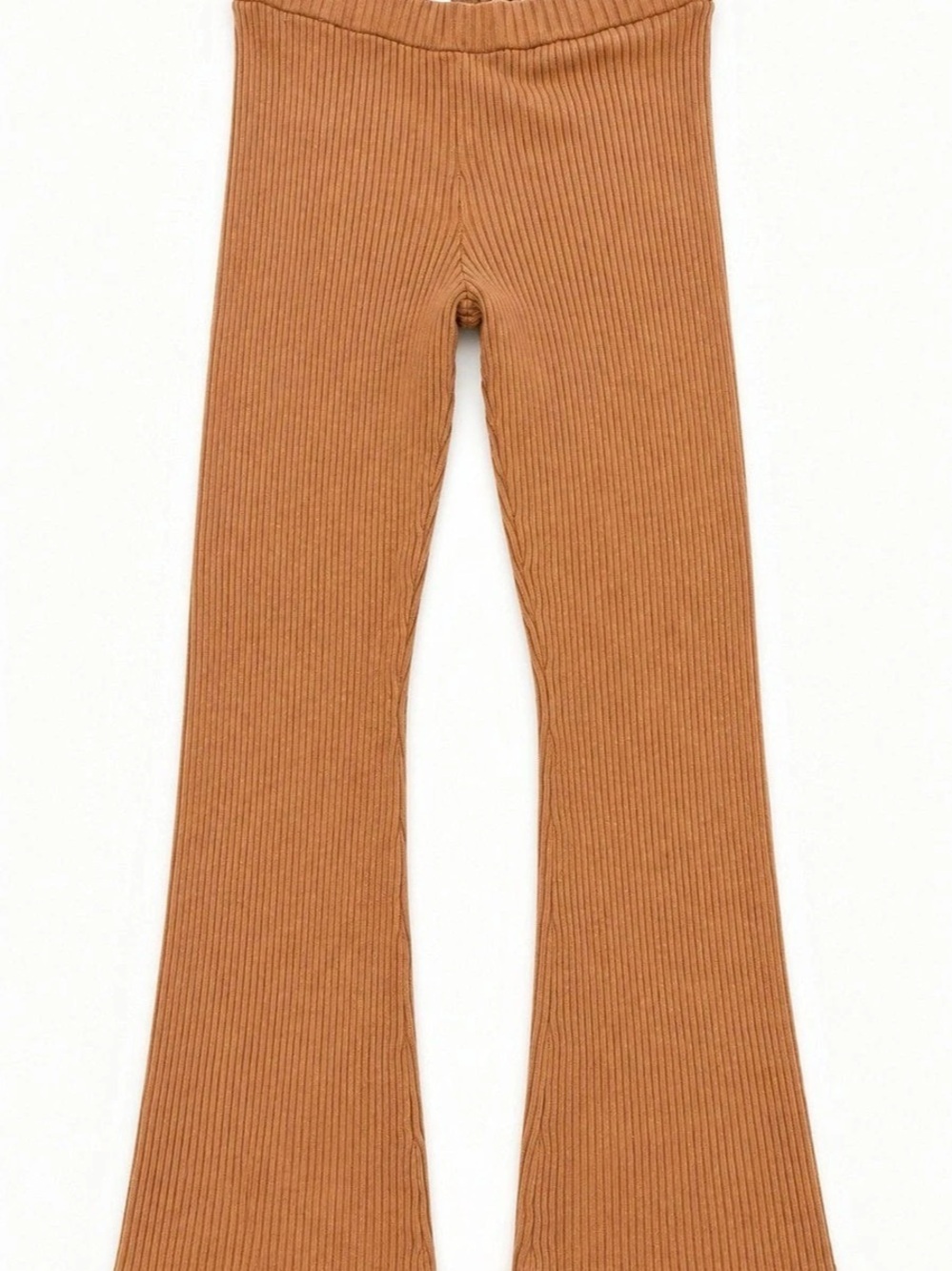 Victoria's Secret Luxe Ribbed Knit Flare Pants Brown Large